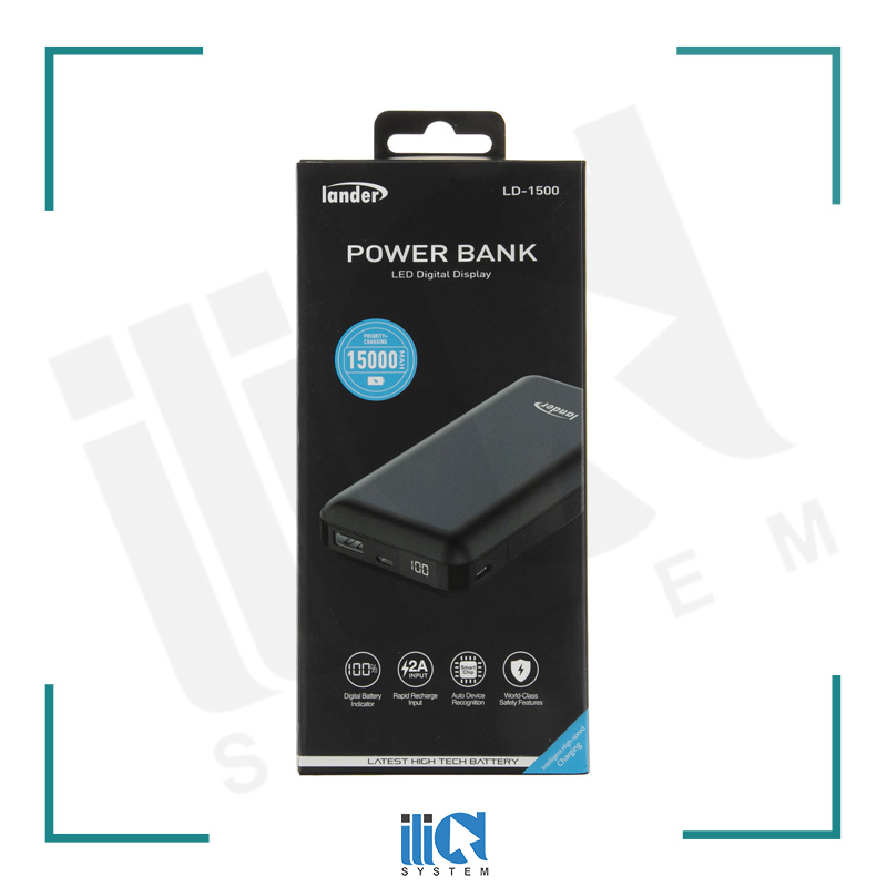 تصویر  شارژر همراه لندر مدل LD-1500 ظرفیت 15000 میلی آمپر ساعت  _ power bank Lander