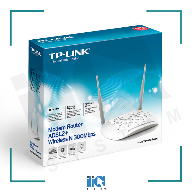 تصویر  مودم روتر ADSL2 Plus بی‌سیم N300 تی پی-لینک مدل  TD-W8961N_V1