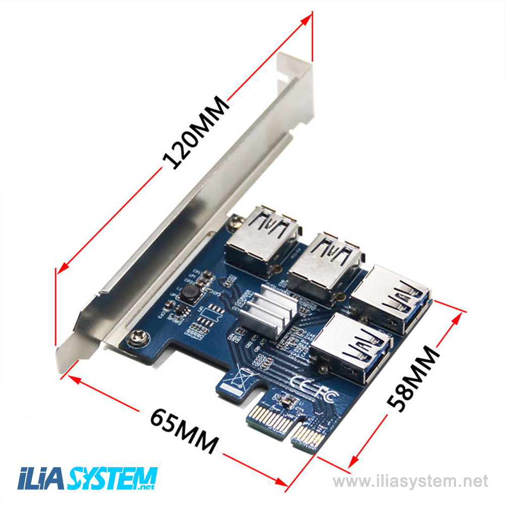 تبدیل پورت PCI 16X به رایزر 4 پورت مدل Af003