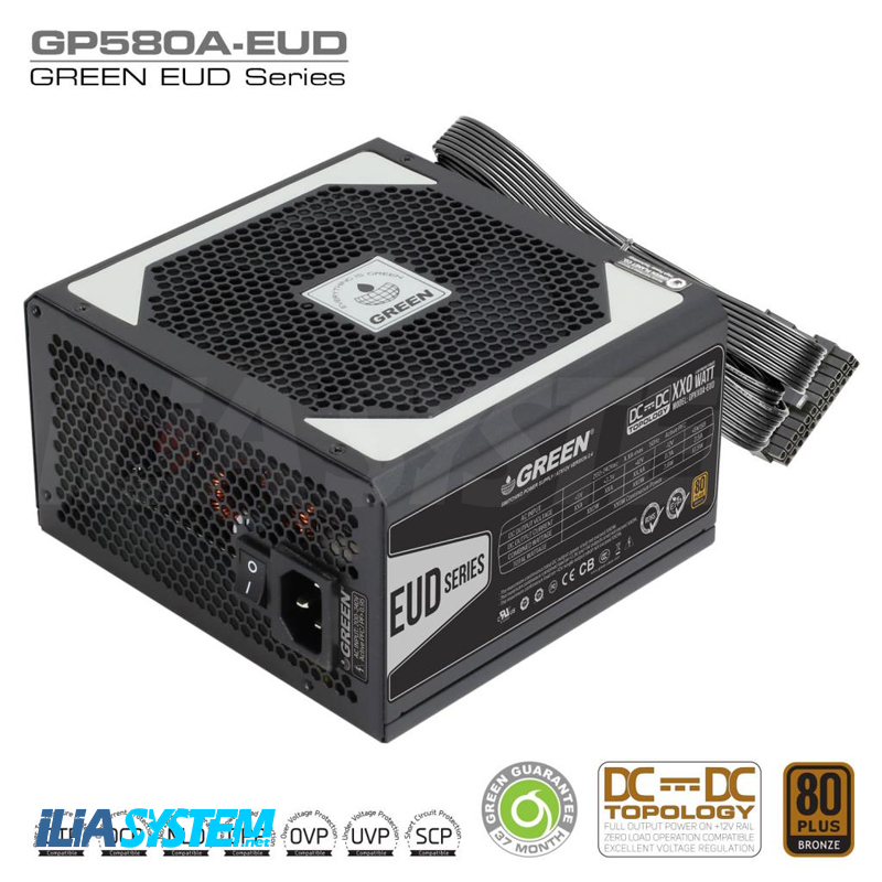 منبع تغذیه (پاور) کامپیوتر گرین مدل GP580A-EUD