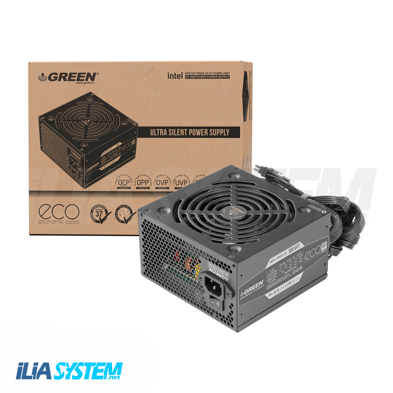 منبع تغذیه (پاور) کامپیوتر گرین مدل GP500A-ECO Rev3.1