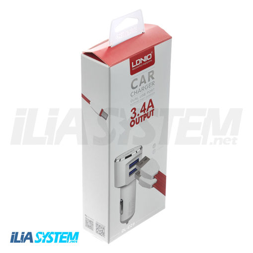 شارژر فندکی مدل DL-C29 به همراه کابل تبدیل لایتنینگ  Car charger