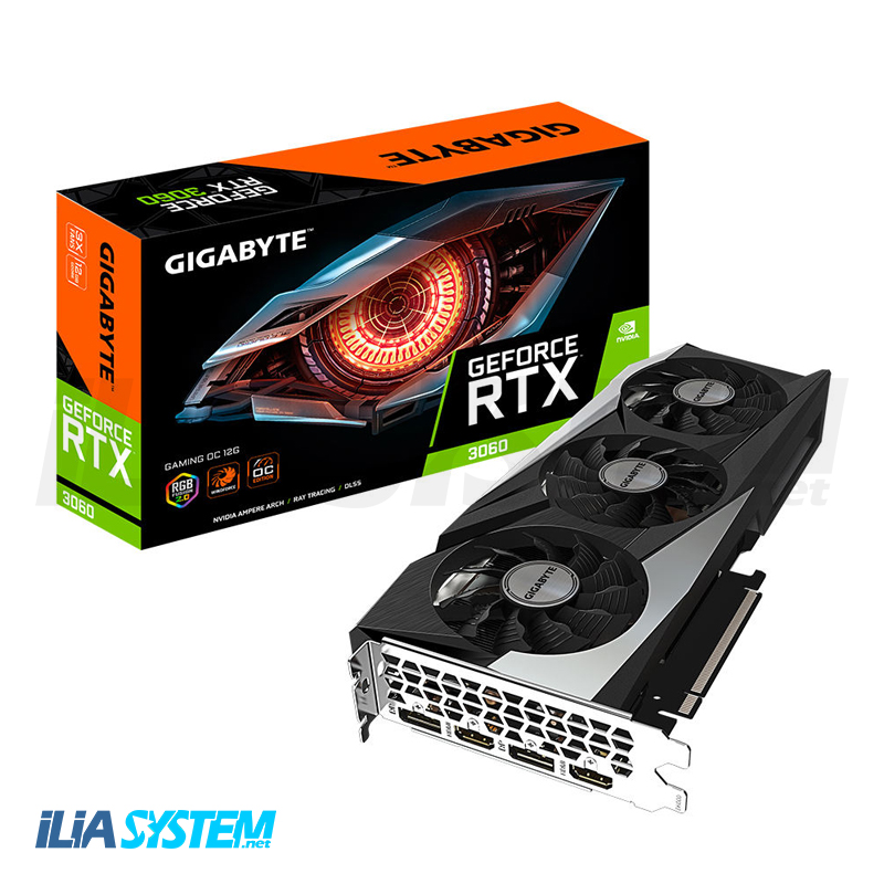 کارت گرافیک گیگابایت جی فورس گیمینگ مدل GIGABYTE GeForce RTX 3060 GAMING OC 12G