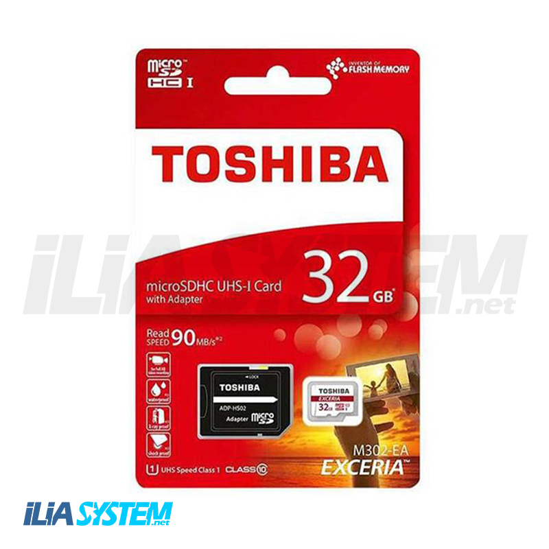 کارت حافظه microSDHC توشیبا مدل EXCERIA M302-EA کلاس 10 استاندارد UHS-I U3 سرعت 90MBps ظرفیت 32 گیگابایت به همراه آداپتور SD