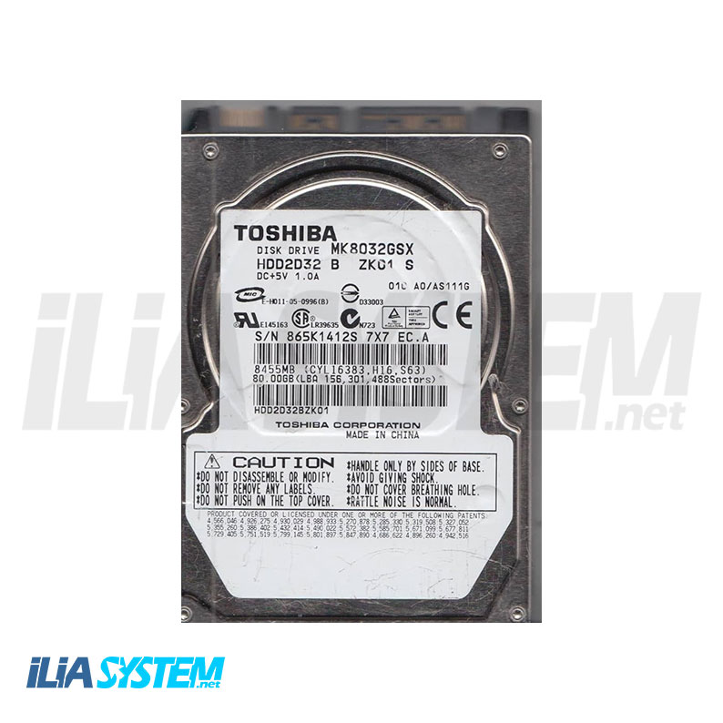 80GB TOSHIBA mk8032gsx SATA 2.5 Inch Internal hdd hard disk